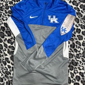 Nike Blue and Gray UK Quarter-Zip Pullover